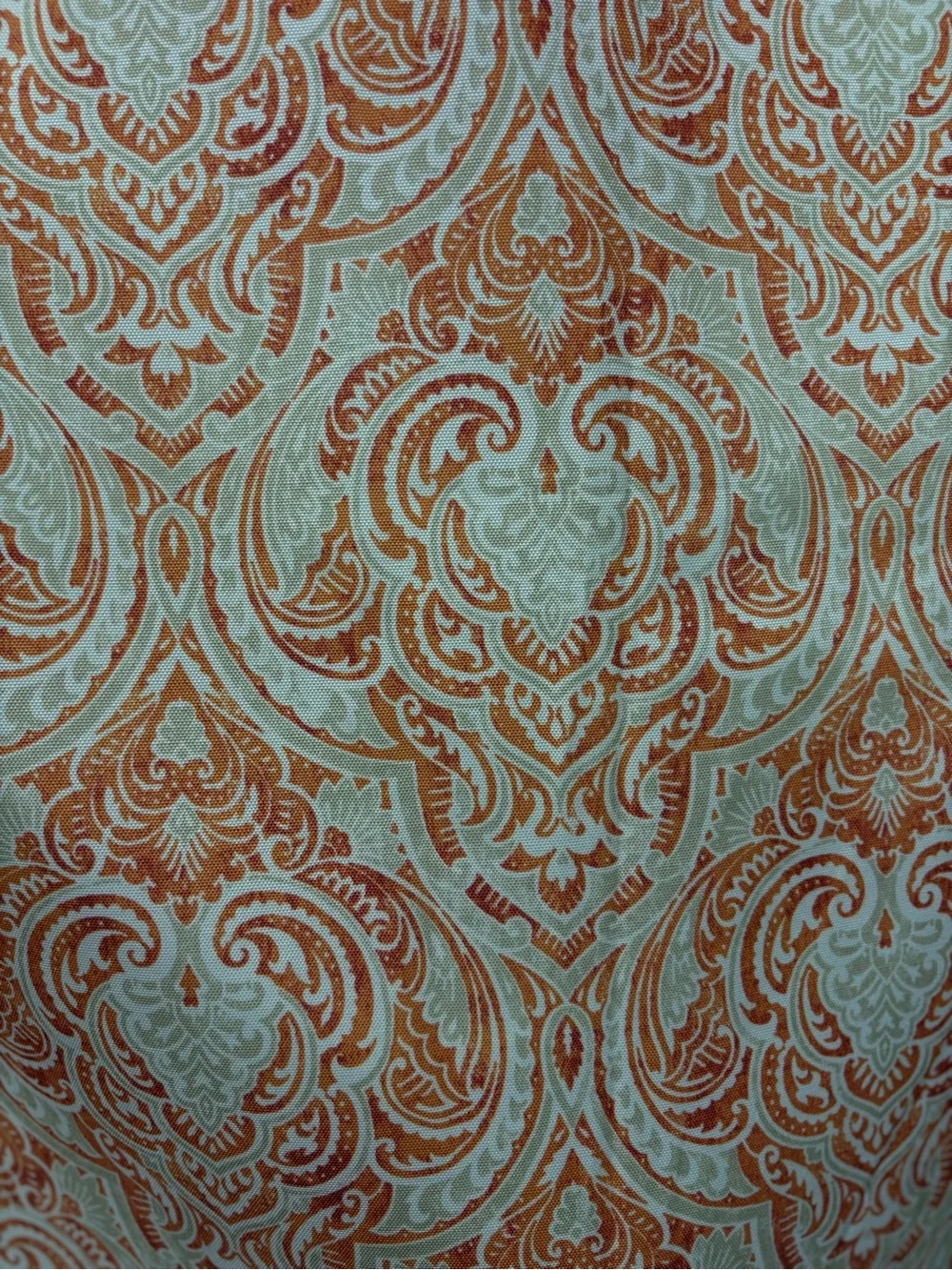 Cynthia Rowley Orange and Cream Printed Fabric Table Cloth Boho Paisley